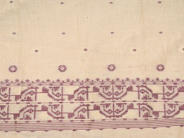 Threadwork Buttas Pastel Brown Silk Cotton Salwar Material