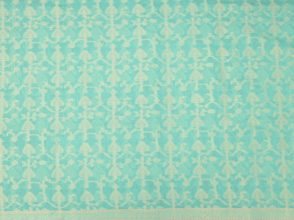 Zari Buttas Green Kota Cotton Unstitched Salwar Material