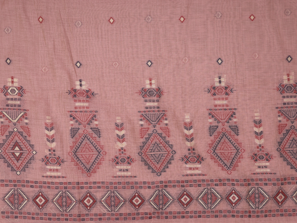 Diamond Buttas Dusty Pink Linen Unstitched Salwar Material