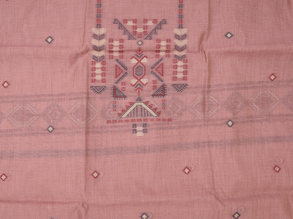 Diamond Buttas Dusty Pink Linen Unstitched Salwar Material