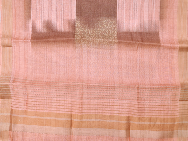 Printed Design Brown Silk Cotton Unstitched Salwar Material