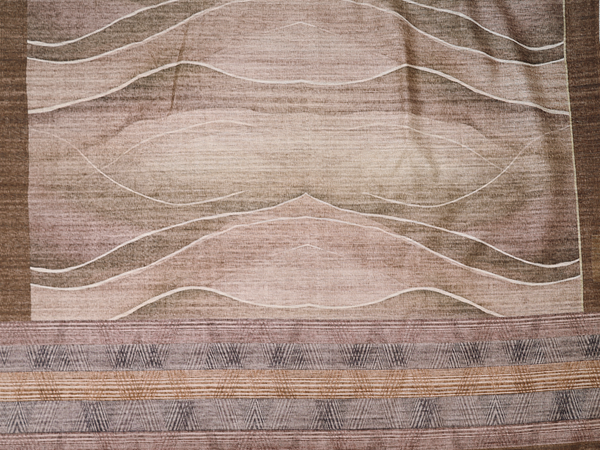 Mirror Buttis Brown Tussar Unstitched Salwar Material