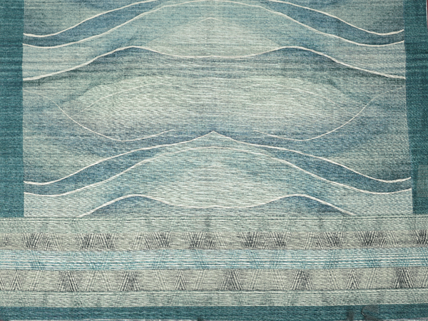 Mirror Buttis Teal Blue Tussar Unstitched Salwar Material
