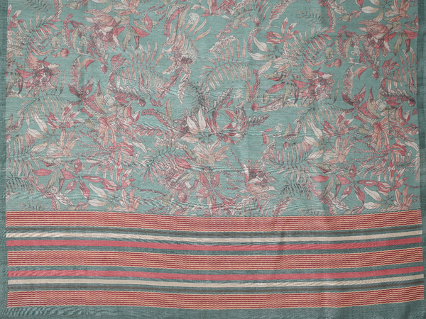 Printed Design Green Silk Cotton Salwar Material