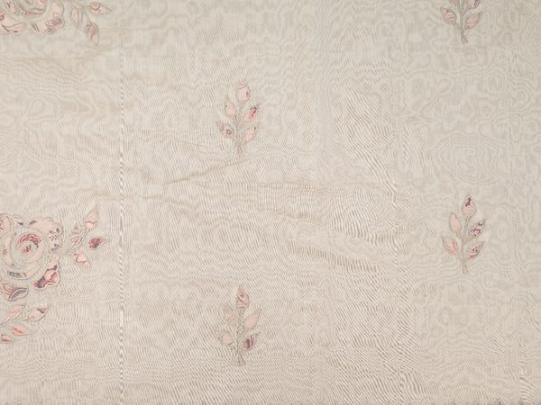 Floral Design Cream Color Silk Cotton Salwar Material