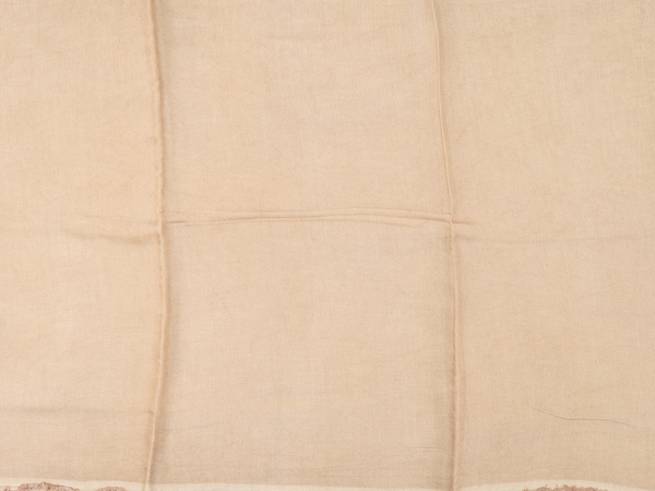 Floral Design Cream Color Silk Cotton Unstitched Salwar Material