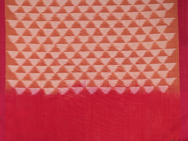 Ikat Design Red Cotton Unstitched Salwar Material