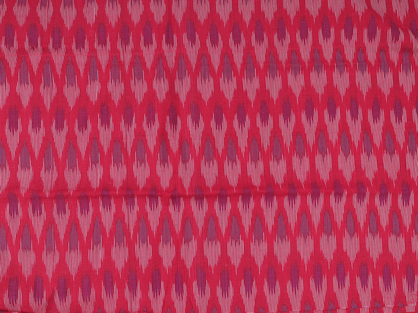 Ikat Design Red Cotton Unstitched Salwar Material
