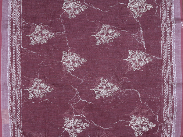 Printed Design Brown Linen Salwar Material