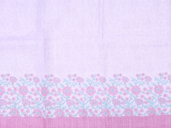 Floral Design Pink Linen Unstitched Salwar Material