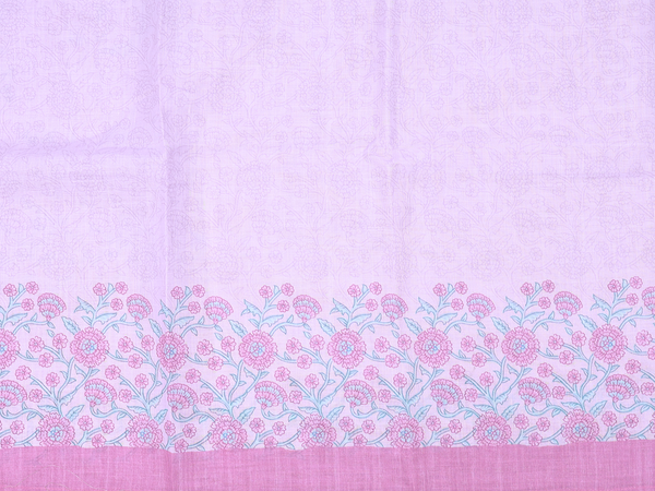 Floral Design Pink Linen Unstitched Salwar Material