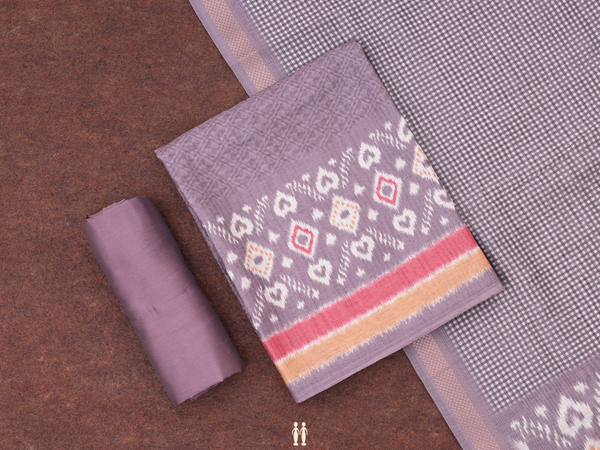 Printed Design Dusty Purple Semi Raw Silk Salwar Material