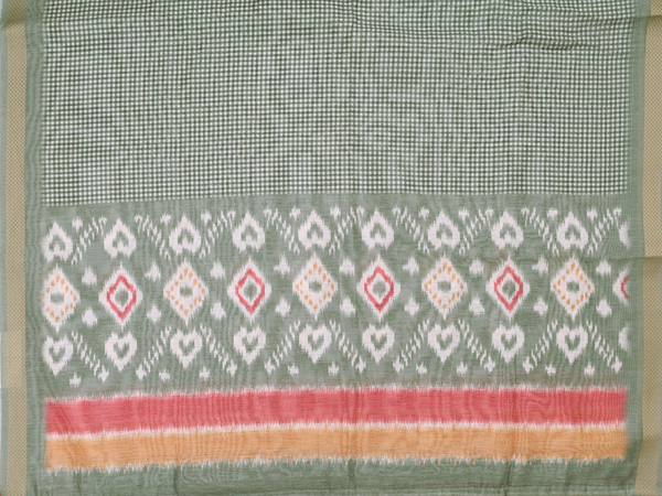 Printed Design Green Semi Raw Silk Salwar Material