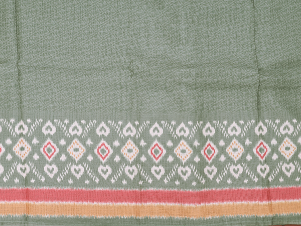 Printed Design Green Semi Raw Silk Salwar Material