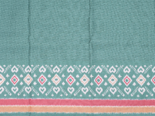 Self Design Green Linen Unstitched Salwar Material