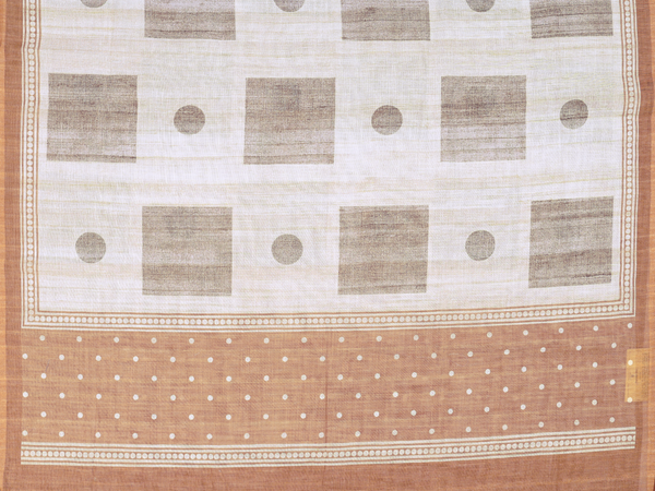 Printed Buttas Brown Raw Silk Unstitched Salwar Material