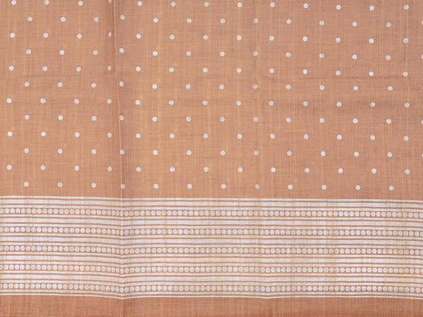 Printed Buttas Brown Raw Silk Unstitched Salwar Material