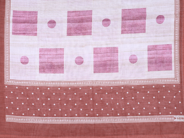 Printed Buttas Brick Brown Raw Silk Unstitched Salwar Material