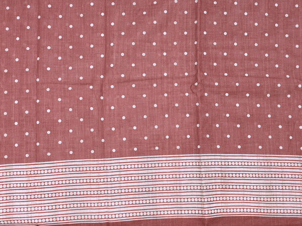 Printed Buttas Brick Brown Raw Silk Unstitched Salwar Material