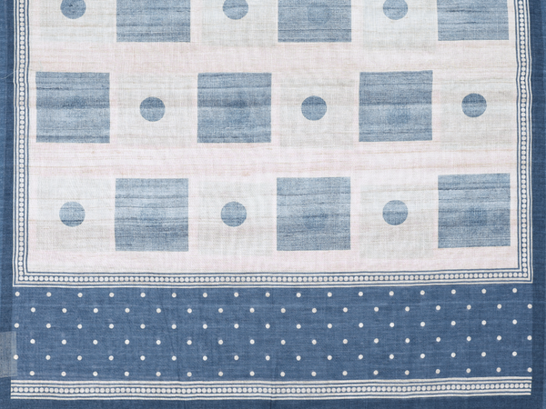 Printed Buttas Blue Raw Silk Unstitched Salwar Material