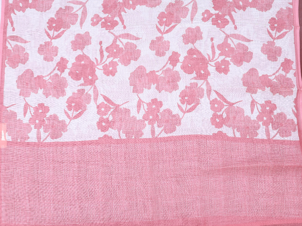 Threadwork Buttas Peachy Pink Linen Unstitched Salwar Material