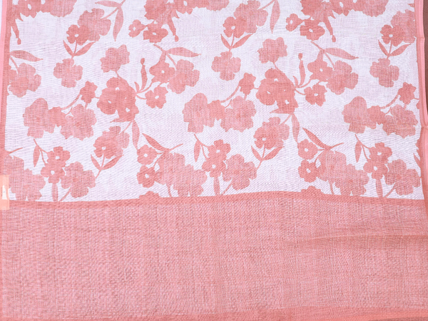 Threadwork Buttas Peachy Pink Linen Unstitched Salwar Material