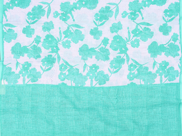 Threadwork Buttas Greenish Blue Linen Salwar Material