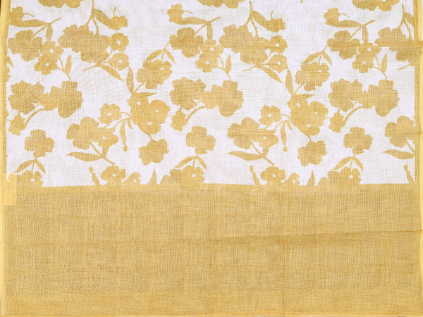 Threadwork Buttas Yellow Linen Unstitched Salwar Material