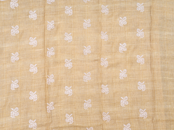 Threadwork Buttas Yellow Linen Unstitched Salwar Material
