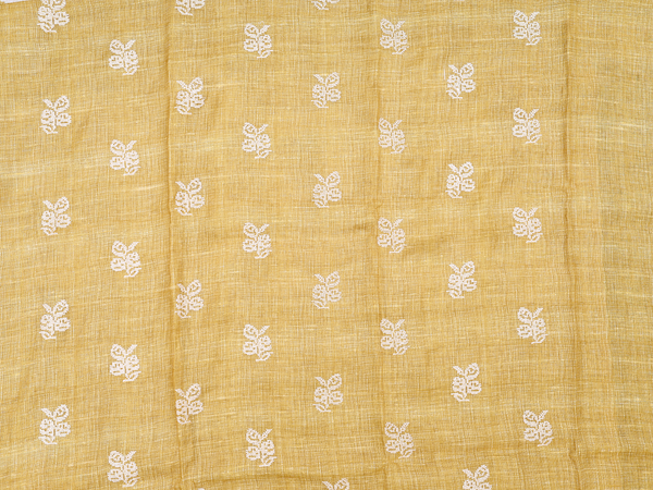Threadwork Buttas Yellow Linen Unstitched Salwar Material