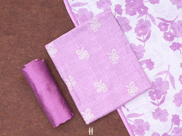 Threadwork Buttas Lilac Linen Unstitched Salwar Material