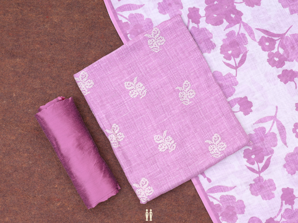 Threadwork Buttas Lilac Linen Unstitched Salwar Material