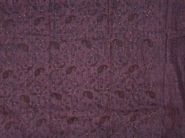 Paisley Design Coffee Brown Linen Unstitched Salwar Material