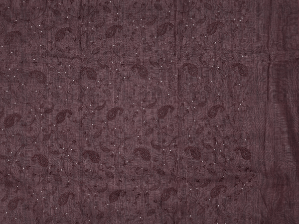 Paisley Design Coffee Brown Linen Unstitched Salwar Material