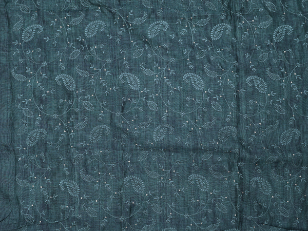 Paisley Embroidered Design Green Linen Salwar Material