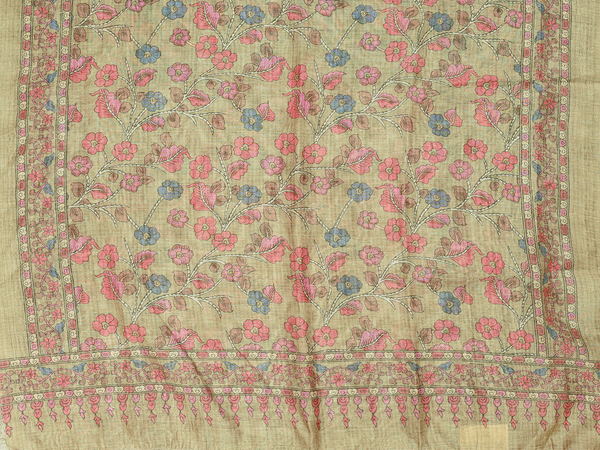 Threadwork Design Moss Green Chanderi Salwar Material