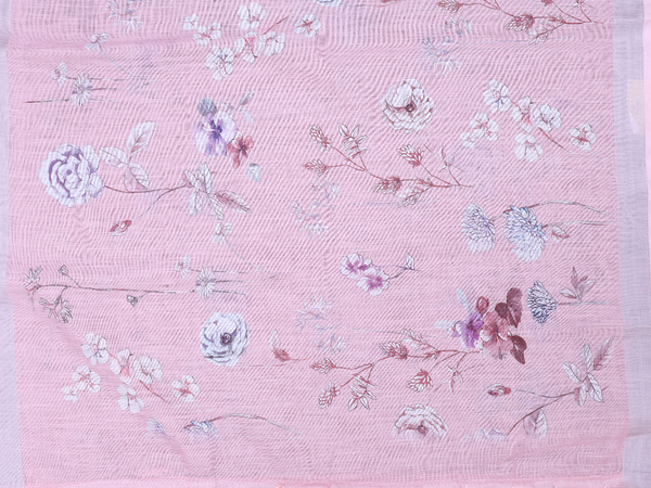 Paisley Design Pink Linen Unstitched Salwar Material