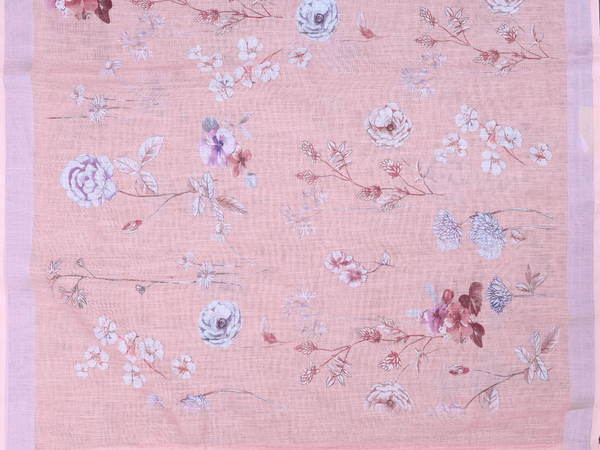 Paisley Design Pink Linen Unstitched Salwar Material