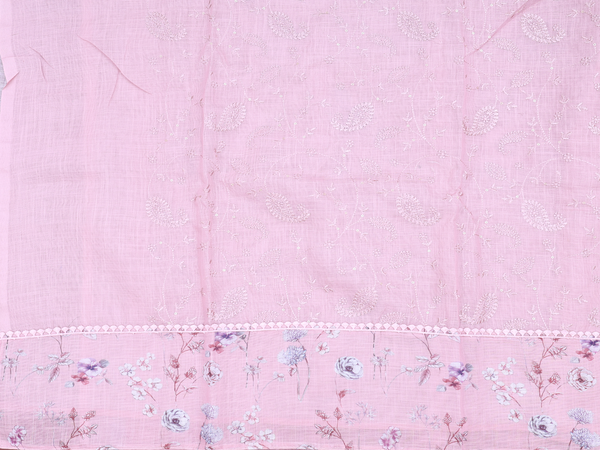 Paisley Design Pink Linen Unstitched Salwar Material