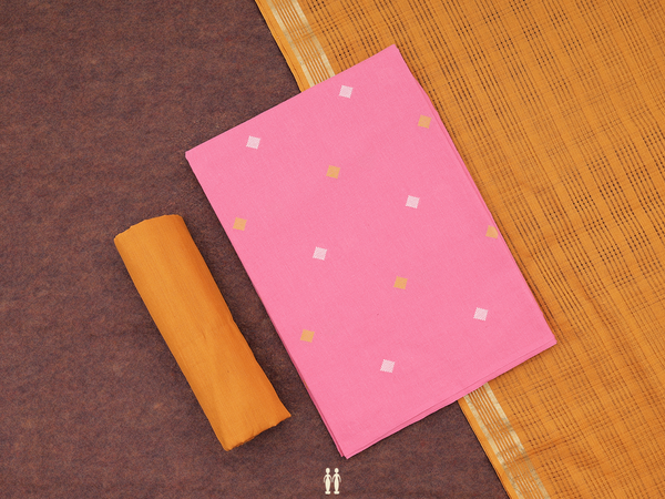 Threadwork Buttas Pink Cotton Salwar Material