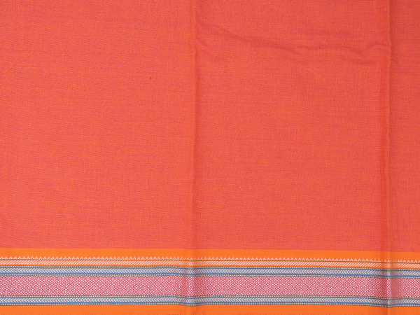 Contrast Border Plain Spiced Orange Cotton Salwar Material