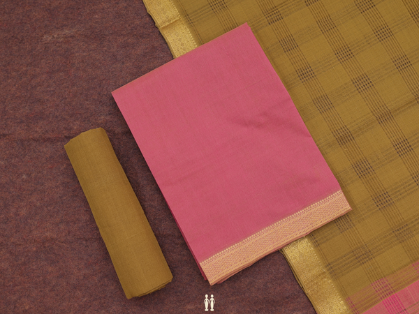 Zari Border Dual Tone Cotton Unstitched Salwar Material