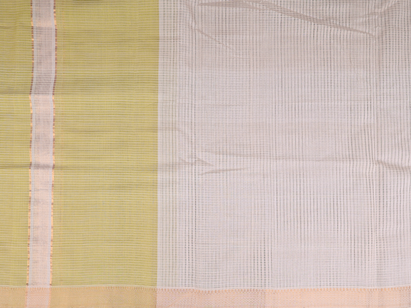 Zari Border creamy Khaki Cotton Unstitched Salwar Material