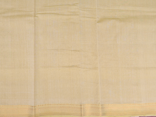 Zari Border creamy Khaki Cotton Unstitched Salwar Material