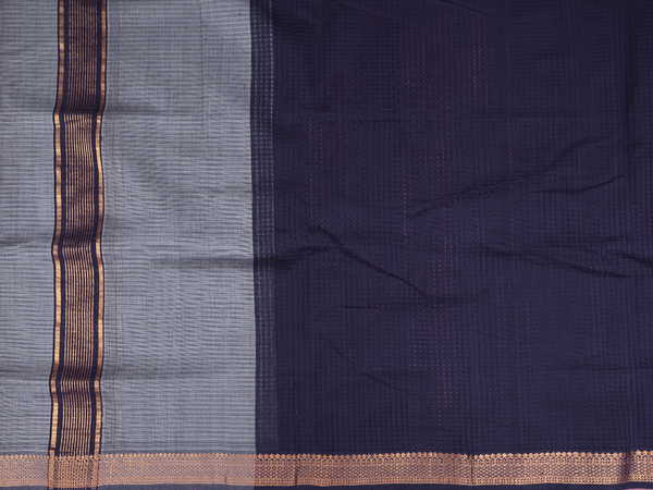 Zari Border Grey Mangalagiri Cotton Unstitched Salwar Material
