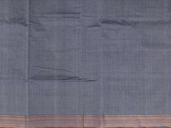 Zari Border Grey Mangalagiri Cotton Unstitched Salwar Material