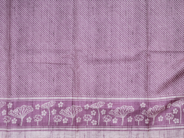 Diagonal Design Plum Brown Tussar Unstitched Salwar Material