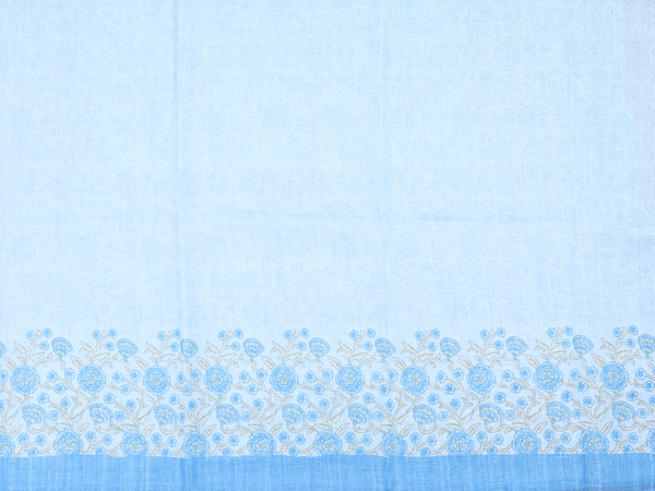 Floral Design Light Blue Linen Salwar Material