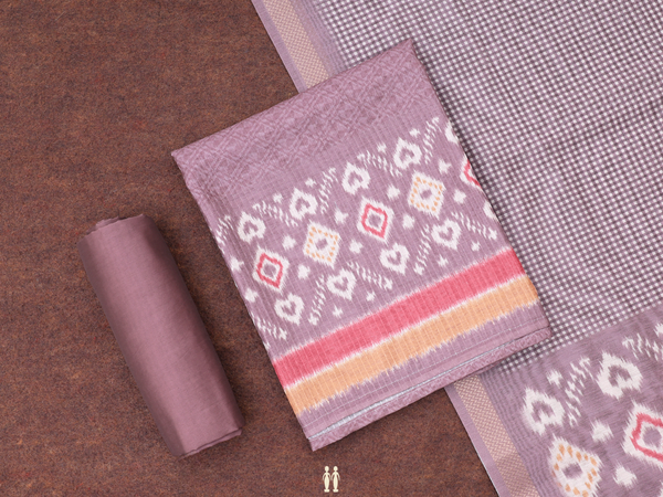 Allover Design Cocoa Brown Linen Salwar Material