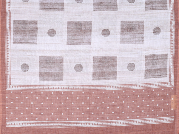 Printed Buttas Brown Raw Silk Unstitched Salwar Material